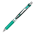 Pentel® EnerGel™ RTX Retractable Liquid Gel Pen, Medium Point, 0.7 mm, 54% Recycled, Assorted Barrels, Green Ink