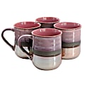 Gibson Home Copper Tonal 4-Piece Stoneware Cup Set, 18 Oz, Rose 1 thumbnail image