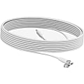 Logitech Rally Mic Pod Extension Cable, 33 ft, White - 32.81 ft Audio Cable  - 952000047 1 thumbnail image