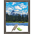 Amanti Art Wood Picture Frame, 21" x 27", Matted For 18" x 24", Pinstripe Lead Gray