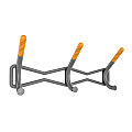 Safco® Family Coat Wall Rack, 3 Hooks, 7 1/4"H x 18 1/2"W x 5 1/4"D, Charcoal 1 thumbnail image