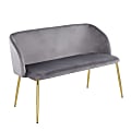 LumiSource Fran Bench, Gold/Gray 1 thumbnail image