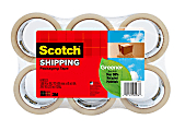 Scotch® 3750 Greener Commercial Grade Packing Tape, 1-7/8" x 49.2 Yd., Clear, Pack Of 6 Rolls