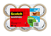 Scotch® Greener Commercial Grade Packing Tape, 6 Tape Rolls, 1 7/8 in x 49.2 yd, 1" Core, Designed  - 3750G6 1 thumbnail image