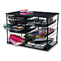 Rubbermaid® 12-Compartment Desktop Organizer, 16 7/16"H x 29 1/8"W x 7 1/8"D, Black