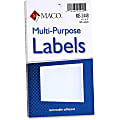 MACO® White Multi-Purpose Labels, MACMS2448, Removable Adhesive, 1 1/2"W x 3"L, Rectangle, White, 160 Per Pack