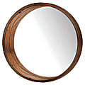 PTM Images Framed Mirror, Round Wall, 24"H x 24"W, Natural Brown 1 thumbnail image