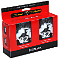 Lexmark™ 32 Black Ink Cartridges, Pack Of 2, 18C0533