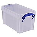 Really Useful Box® Plastic Storage Container With Built-In Handles And Snap Lid, 2.1 Liters, 9 7/16" x 5 1/8" x 5", Clear 1 thumbnail image