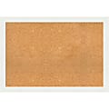 Amanti Art Cork Bulletin Board, 39" x 27", Natural, Vanity White Polystyrene Frame