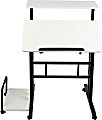 Mind Reader 27"W Mobile Sitting/Standing Desk, White/Black