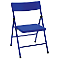 Cosco Kid's Pinch-Free Folding Chairs, Blue/Blue, Pack Of 4