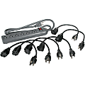 C2G 6-Outlet Surge Suppressor with (6) 1ft Outlet Saver Power Extension Cords - Receptacles: 6 x NEMA 5-15R - 270J 1 thumbnail image