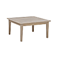 Linon Lascher Outdoor Square Wood Coffee Table, 16-3/4”H x 31-1/2”W x 31-1/2”D, Natural