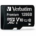 Verbatim™ Premium UHS-I Class 10 MicroSDXC Memory Card With Adapter, 128GB 1 thumbnail image