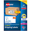 Avery® TrueBlock® Shipping Labels With Sure Feed® Technology, 5817, Rectangle, 2.5" x 4", White, Pack Of 800