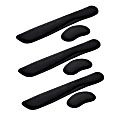 Mind Reader Ergonomic Keyboard and Mouse Wrist Rest Sets Gaming Accessory, 3/4" H x 3" W x 16-3/4," L, 6 Pieces, Black 1 thumbnail image