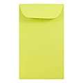 JAM Paper® Coin Envelopes, #5 1/2, Gummed Seal, Lime Green, Pack Of 50 Envelopes
