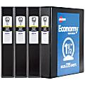 Avery® Economy View 3 Ring Binders, 1-1/2" Round Rings, Black, Pack Of 4 1 thumbnail image