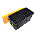 Centrex Tough Box Wheeled Tote With Lid, 75-Gallon, 46”L x 16-13/16”W x 22-9/16”H, 45% Recycled, Black/Yellow 1 thumbnail image