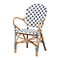 bali & pari Bryson Rattan Bistro Accent Chair, Blue/White
