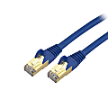 StarTech.com 3 ft CAT6a Ethernet Cable - 10 Gigabit Category 6a Shielded Snagless RJ45 100W PoE Patch Cord - 10GbE Blue UL/TIA Certified - 26 AWG stranded copper conductors up to 100W for PoE applications - Snagless Shielded Patch Cord