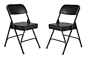 National Public Seating Vinyl-Upholstered Folding Chairs, Black, Set Of 2 Chairs 1 thumbnail image