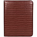 Kenneth Cole R-Tech Croco Faux Leather Open-Style Bifold Writing Pad, 12"H x 10"W x 1/2"D, Red