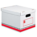 Office Depot® Brand Standard-Duty Storage Boxes With Lift-Off Lids And Built-In Handles, 15" x 12" x 10", Letter/Legal Size, 60% Recycled, Red/White, Case Of 12 1 thumbnail image