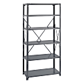 Safco® Commercial Steel Shelf Pack, 75"H x 36"W x 18"D, 6 Shelves, Gray 1 thumbnail image