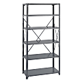 Safco® Commercial Steel Shelf Pack, 75"H x 36"W x 18"D, 6 Shelves, Gray