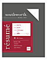 Southworth® 100% Cotton Résumé Paper, 8 1/2" x 11", 24 Lb, 100% Recycled, White, Pack Of 100