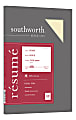 Southworth® 100% Cotton Résumé Paper, 8 1/2" x 11", 24 Lb, 100% Recycled, Ivory, Pack Of 100