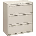 HON® Brigade® 700 36"W x 18"D Lateral 3-Drawer File Cabinet, Light Gray