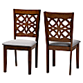 Baxton Studio Abigail Finished Wood Dining Accent Chairs, Gray/Walnut Brown, Set Of 2 Chairs