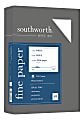 Southworth® 25% Cotton Business Paper, 8 1/2" x 11", 20 Lb, White, Box Of 500