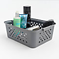 Iris® Plastic Storage Basket, Medium, 10-1/4”H x 12-7/16”W x 14-13/16”D, Gray 1 thumbnail image