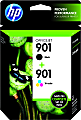 HP 901 Black And Tri-Color Ink Cartridges, Pack Of 2, CN069FN 1 thumbnail image