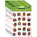 Eureka Scented Stickers, Chocolate, 80 Stickers Per Pack, Set Of 6 Packs