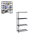 Safco® Industrial Wire Shelving Add-On Unit, 36"W x 18"D, Black