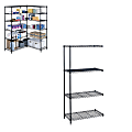 Safco® Industrial Wire Shelving Add-On Unit, 36"W x 18"D, Black 1 thumbnail image