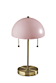 Adesso® Bowie Table Lamp, 18"H, Antique Brass Base/Pink Shade