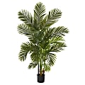 Nearly Natural Areca Palm 72”H Artificial Tree With Planter, 66”H x 33”W x 33”D, Green/Black