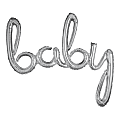 Amscan "Baby" Cursive Balloon Banner, 34" x 39", Silver 1 thumbnail image