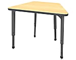 Marco Group Apex™ Series Adjustable Trapezoid Student Desk, Fusion Maple/Gray
