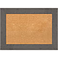 Amanti Art Non-Magnetic Cork Bulletin Board, 29" x 21", Natural, Rustic Plank Gray Plastic Frame