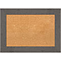 Amanti Art Non-Magnetic Cork Bulletin Board, 29" x 21", Natural, Rustic Plank Gray Plastic Frame 1 thumbnail image
