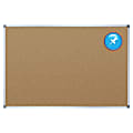 Quartet® Basic Cork Bulletin Board With Aluminum Frame, 36" x 24", Brown/Silver