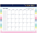 2024-2025 AT-A-GLANCE® Simplified by Emily Ley Academic Monthly Desk Pad Calendar, 21-3/4" x 17", Happy Stripe, July To June