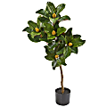 Nearly Natural 39"H Magnolia Leaf Artificial Tree, 39"H x 12"W x 12"D, Black/Green